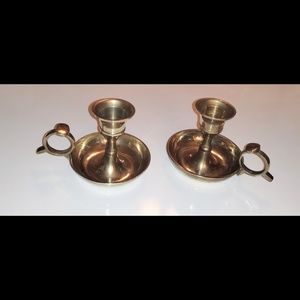 Set of 2 Brass Gatco Candle Holders